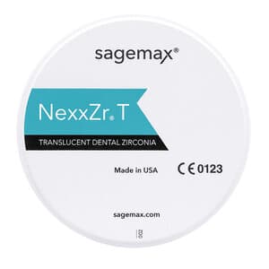 Sagemax NexxZr T Zirconia CAD/CAM Disc, Shade A3, W98, 18mm, Single Disc thumbnail 2