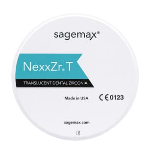 Sagemax NexxZr T Zirconia CAD/CAM Disc, Shade A3, W98, 20mm, Single Disc thumbnail 2