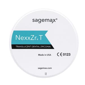 Sagemax NexxZr T Zirconia CAD/CAM Disc, A4 Shade, W98, 14mm, Each thumbnail 2