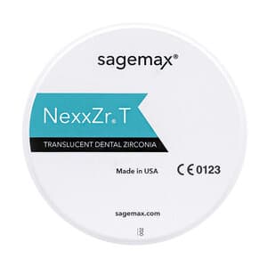 Sagemax NexxZr T Zirconia CAD/CAM Disc, C1 Shade, W98, 10mm, Each thumbnail 2