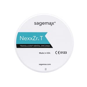 Sagemax NexxZr T Zirconia CAD/CAM Disc, D2 Shade, W98, 14mm, Each thumbnail 2