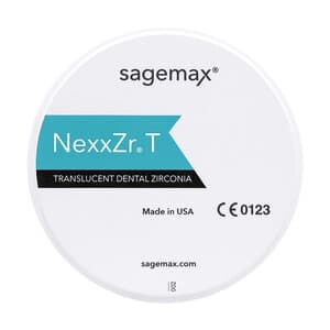 Sagemax NexxZr T Zirconia CAD/CAM Disc, OM1, W98, 25mm, Each thumbnail 2