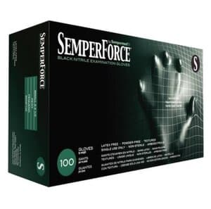 SemperForce® Nitrile Exam Gloves, Powder Free, Textured, Non-Sterile, Small, Black, 100/Box, BKNF102 thumbnail 3