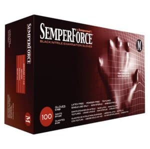 SemperForce® Nitrile Exam Gloves, Powder Free, Non-Sterile, Black, Medium, 100/Box thumbnail 3