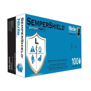 SemperShield Nitrile Exam Gloves, Powder Free, Textured, Large, Blue, 100/Box - SEMPERSHIELD NITRILE EXAM POWDER FREE TEXTURED LARGE BX/100 - Image 1