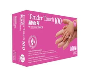 SemperCare Tender Touch Nitrile Exam Gloves, Powder Free, Textured, Medium, Purple, 100/Box - TENDER TOUCH 100 NITRILE EXAM POWDER FREE TEXTURED MEDIUM BX/100 - Image 1