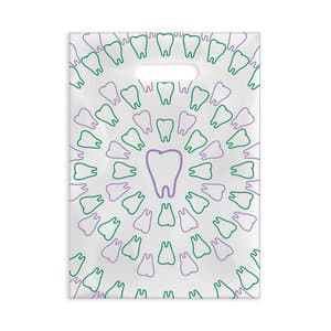 Sherman Specialty Scatter Art Patient Bags, Purple & Green Tooth Swirl, 7.5" x 10", Clear, 100/Pack, 98Y thumbnail 5