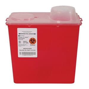 Sharps-A-Gator Monoject 8qt Chimney-Top Medium Sharps Container (4 Bases & 4 Lids) - Sharps-A-Gator Monoject 8qt Chimney-Top Med Sharps - Image 1