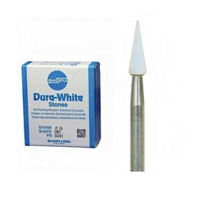 Shofu Dental Dura-White Stones, FG, Cone, #024 (CN1), White, 12/Pk, 0241 thumbnail 16