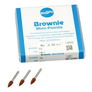 Shofu Brownie Pre-Polishing FG Mini-Point Polishers, #030, Brown, 12/Pk, 0413 thumbnail 14