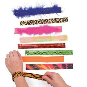 Slap Bracelet Value Pack of 100, Assorted Designs, 9.5 inches, SmileMakers thumbnail 2