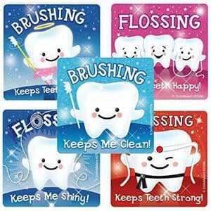 Smilemakers Glitter Teeth Sticker Assortment Roll, 75 Stickers per Roll - GLITTER TEETH STICKER ASST ROLL/75 - Image 1