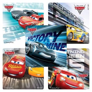 Cars 3 Movie Stickers Roll of 100, 2.5" Assorted Designs, SmileMakers thumbnail 2