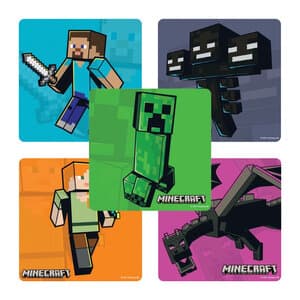 Smilemakers Minecraft Stickers Roll, 100 Stickers per Roll - Minecraft Stickers Roll/100 - Image 1