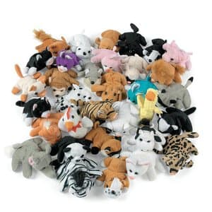 Smilemakers Assorted Plush Animals, Pack of 50 - ASSORTED PLUSH ANIMALS PK50 - Image 1