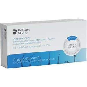 Assure Plus Self-Sealing Sterilization Pouches, 5.5" x 11", Pack of 200 - ASSURE PLUS SELF-SEALING POUCHES 5.5X11 PK200 - Image 1
