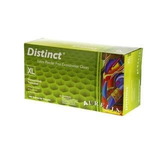 Aurelia Distinct PF Latex Exam Gloves, Powder-Free, Honeycomb Textured, X-Large, White, 100/Box thumbnail 3