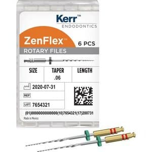 ZenFlex NiTi Rotary Shaping File, .55/.06/31mm, Non-Sterile, 6/Pk, 818-2553 thumbnail 6