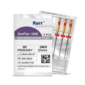 Kerr ZenFlex ONE Reciprocating NiTi File, Primary, Red, .25/.06, 21mm, 3/Pk, 818-2604 thumbnail 12