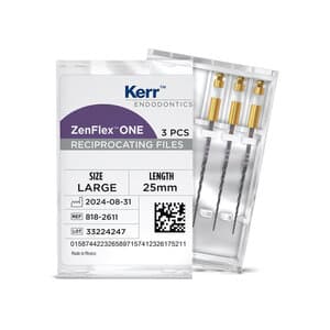 ZenFlex™ ONE Reciprocating NiTi File, Large, White, .45/.06, 25mm, 3/Pk, 818-2611 thumbnail 12