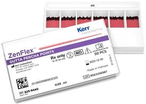 ZenFlex Gutta Percha Points, .06 Taper, Size #25 (0.25), Red, ISO Color-Coded, Pre-Tip, 50/Pack, 825-9625 thumbnail 12