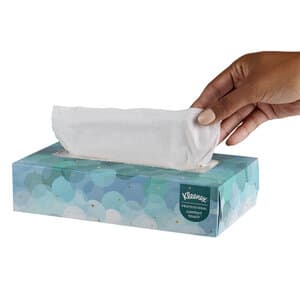Kleenex Facial Tissue, White, 2-Ply, Flat Box, 100 Tissues per Box - KLEENEX TISSUE WHITE PK 100 . - Image 1