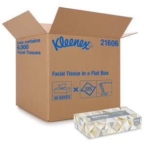 Kimberly-Clark Kleenex Facial Tissue, White, 2-Ply, Flat Box, 48/Case - KIMBERLY-CLARK KLEENEX FACIAL TISSUE 48/CS - Image 1