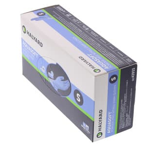 Halyard Aquasoft Nitrile Exam Gloves, Powder Free, Non-Sterile, Small, Blue, 300/Box - AQUASOFT NITRILE PF GLOVES BOX 300 SMALL - Image 1