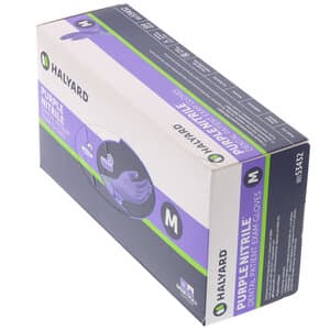 Halyard Safeskin Purple Nitrile Dental Exam Gloves, Powder Free, Medium, 100/Box - SAFESKIN NITRILE PF GLOVES PURPLE MED. PK100 - Image 1