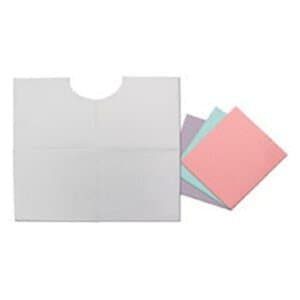 Tidi Products Contour Neck Patient Bibs, Blue, 17" x 18", 2-Ply Paper with Poly Backing, 500/Case - Contour Neck Blue Bib 17X18 2-Ply Poly (500) - Image 1