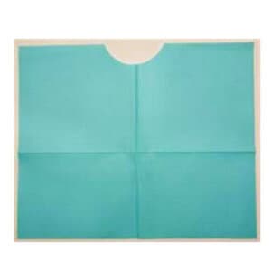 Tidi Products Contour Neck Patient Bibs, 3-Ply Poly, Blue, 17" x 18", 500/Case - Contour Neck Blue Bib 17X18 3-Ply Poly (500) - Image 1