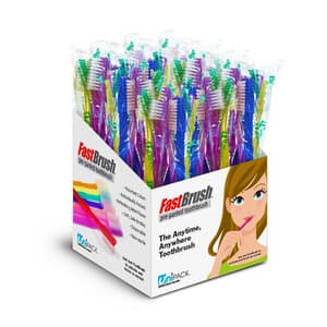 Dukal UniPACK Fast Brush Pre-Pasted Disposable Toothbrushes, Xylitol, Soft Bristles, Assorted Colors, 100/Box, UDA-4001 thumbnail 6