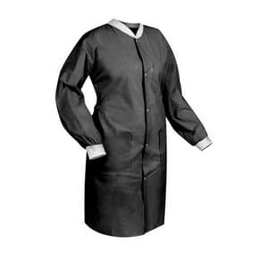 FitMe Disposable Lab Coat, Medium, Black, 10/Bag, UGC-6600-M thumbnail 3