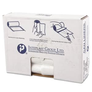 United Stationers High-Density Trash Can Liners, Clear, 30 Gallon, 30" x 36", 25 Bags per Roll, 20 Rolls per Case - TRASH CAN LINER CLEAR HIGH-DENSITY 30GAL 30X36 20 ROLLS OF 25 BAGS - Image 1