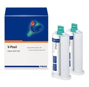 Voco V-Posil Heavy Soft Fast Vinylpolysiloxane Impression Material, 50 mL Cartridge, Pack of 10 - V-Posil Heavy Soft Fast - cartridge 10 x 50 ml - Image 1