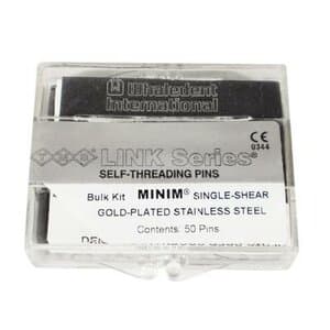 TMS Link Series Minim Silver Self-Shearing Pins, Gold-Plated Stainless Steel, Bulk Kit of 50 - TMS LINK SERIES Bulk Kit, Minim Silver, Gold-Plated Stainless Steel, PK/50 - Image 1