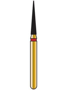 Alpen Multi-Use Multilayer Diamond Bur, FG, Fine, Red, Needle/Flame Shape, #858-014, 1.4 mm Head Diameter, 8 mm Head Length, 5/Pkg thumbnail 4