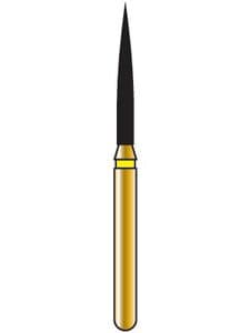 Coltene Alpen Multi-Use Diamond Bur, FG, Extra Fine, Flame #863, 1.2mm Head Diameter, 10mm Head Length, Yellow Ring, 5/Pkg thumbnail 4