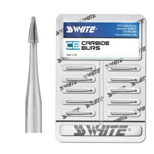 SS White Fissurotomy Bur, FG, Stainless Steel, Pack of 10, #18015 - BURS FISSUROTOMY FG SS PK10 #18015 - Image 1