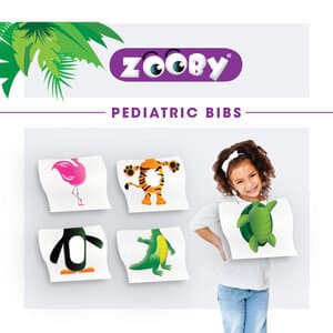 Zooby Pediatric Bibs, 2-Ply Poly, Non-Permeable, Assorted Animal Designs, 13.5" x 9", 100/Box, 295200 thumbnail 17