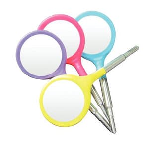 Zirc Crystal HD® Resin Mouth Mirror Double Sided Heads, #4 (22mm), Cone Socket, Assorted Neon, Pack of 4, 50Z374NEON thumbnail 8