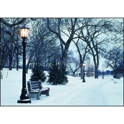 Winter 4-Up Laser Postcard, Snowy Trail With Lightpost, 5-1/2" W x 4-1/4" H, 100/Pkg thumbnail 2