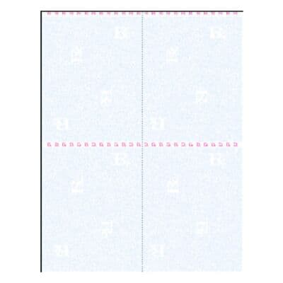 4-Up Vertical Laser Security Prescription Blanks, 8-1/2" W x 11" H, 500/Pkg - 4-Up Vertical Laser Security Prescription Blanks, 8-1/2" W x 11" H - Vertical - Image 1
