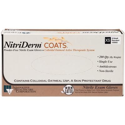 NitriDerm® COATS® Powder Free Nitrile Exam Gloves, Extra Small, Colloidal Oatmeal, Textured, Non-Sterile, 200/Box, 125052 thumbnail 2