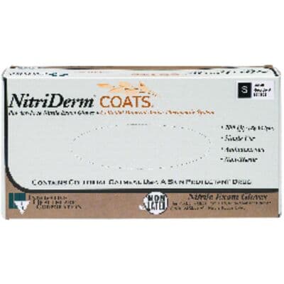 NitriDerm COATS Powder Free Nitrile Exam Gloves, Small, Colloidal Oatmeal, Textured, 200/Box, 125102 thumbnail 2