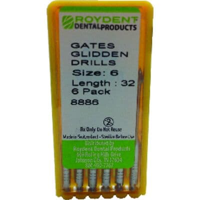 Roydent Gates Glidden Drills, #6, 32mm, 6/Pkg, 8886 thumbnail 8