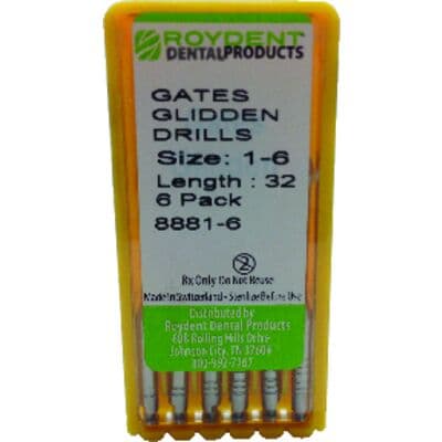 Roydent Gates Glidden Drills, Assorted Sizes #1-6, 32mm, Stainless Steel, 6/Pack thumbnail 6