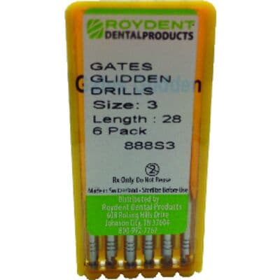 Roydent Gates Glidden Drills, 28mm, Size #3, Stainless Steel, 6/Pkg, 888S3 thumbnail 12