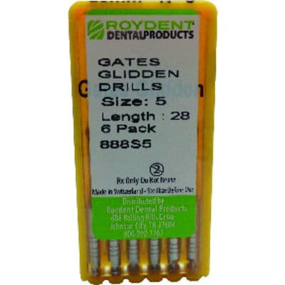 Roydent Gates Glidden Drills, Size #5, 28mm, Stainless Steel, 6/Pkg, 888S5 thumbnail 5