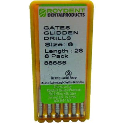 Gates Glidden Drills, 28mm, Size #6, Stainless Steel, 6/Pkg thumbnail 6
